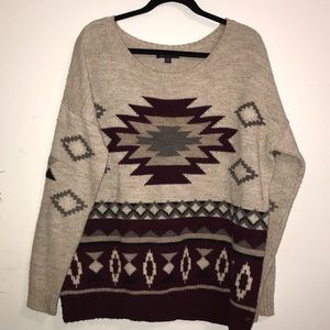 American Eagle Tribal Print Sweater